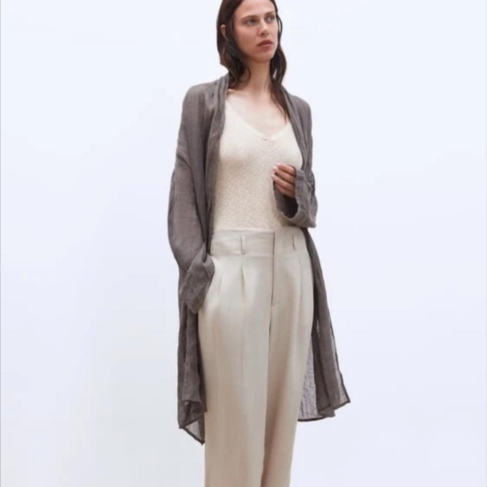 Zara grey linen kimono